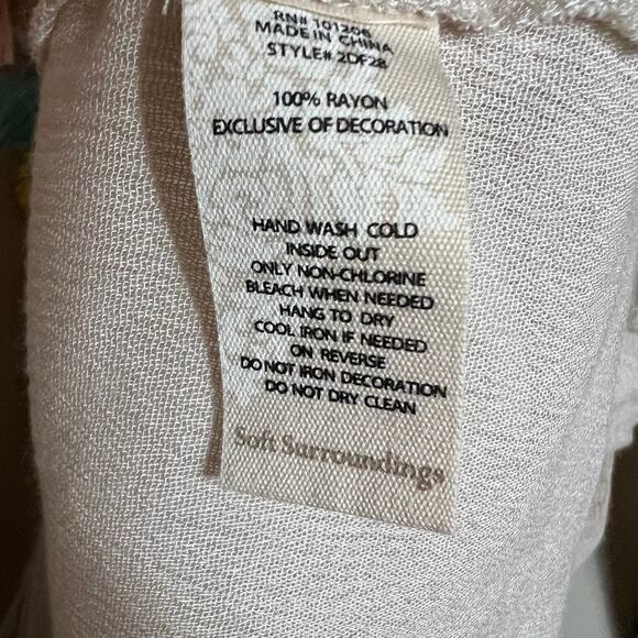 NWT Soft Surroundings Clementine Tassel Tunic Embroidered Boho Beige Medium - Picture 9 of 11